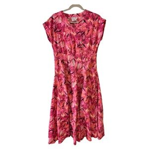 Vintage Blair Womens Floral Flare Dress Pink Summer Sundress Cottagecore